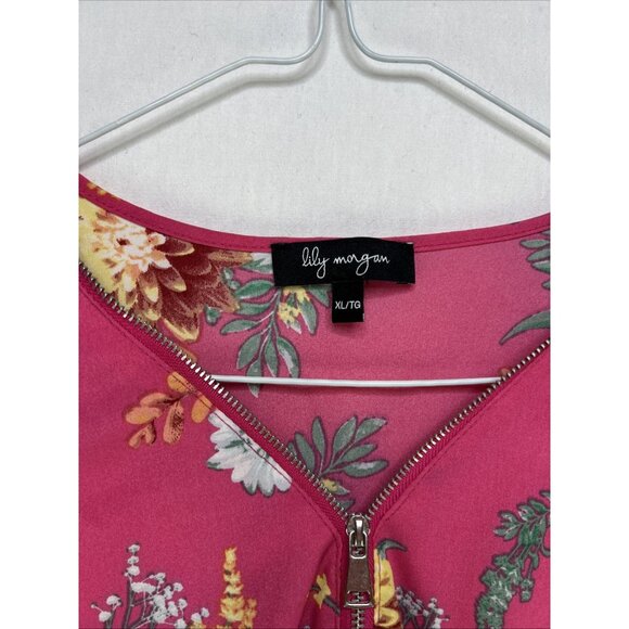Lily Morgan Dress Women’s Size XL Pink Floral Print - Picture 2 of 6